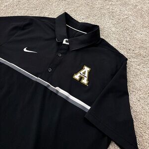 Nike Dri Fit Appalachian State Mountaineers Team Issued Polo Shirt Mens M Black